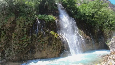 Kapuzbashi waterfall falling in the river Stock Footage 122297246