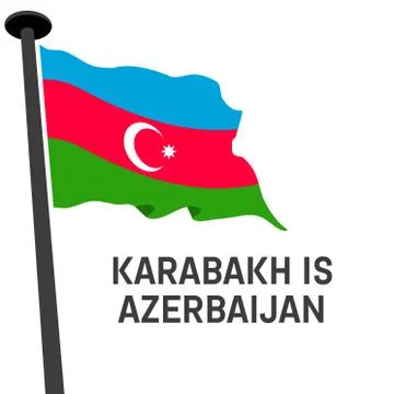 Karabakh Azerbaijan Map width Azerbaijan Flag. Karabakh is Azerbaijan. Illustrazione stock