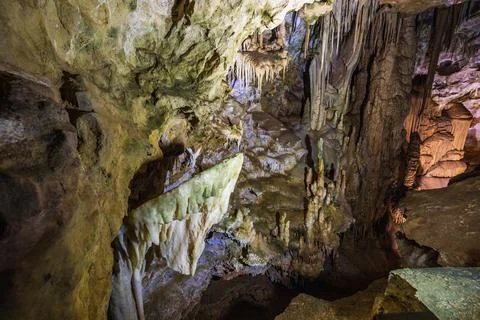 Karaca Cave is a network of caves Stock Photos