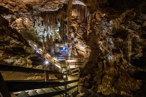 Karaca Cave is a network of caves Stock Photos