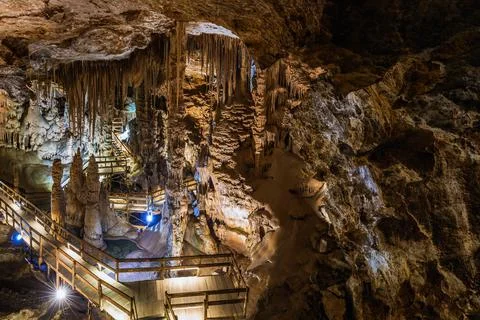 Karaca Cave is a network of caves Stock Photos