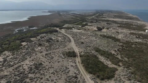 Karacabey floodplain (flood plain) and sea of marmara Stock Footage 295434751