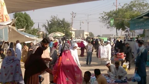 Karachi Saturday Bazaar Stock Footage 99362460