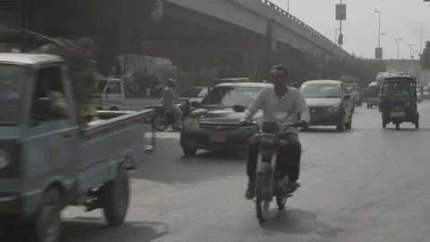 Karachi traffic Shot Video stock 102222890