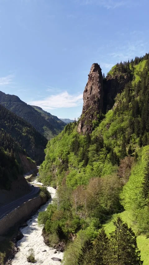 Karadere River &amp; Asmasu Waterfall – Black Sea Nature, Trabzon Stock Footage 340575802