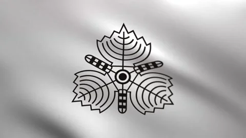 Karafuto Prefecture Flag Waving Loop 4K – Historical Karafuto Prefecture Flag Vídeos de archivo 336167179