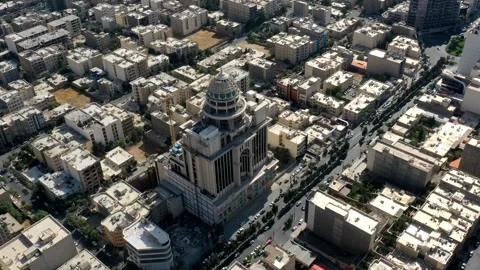 Karaj Iran August 9 2020 Aerial Hyperlapse Around Mehrad Mall and ShariatiBlvd Stock Footage 330187497