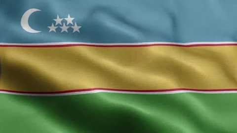Karakalpakstan flag Front Stock Footage 318666074