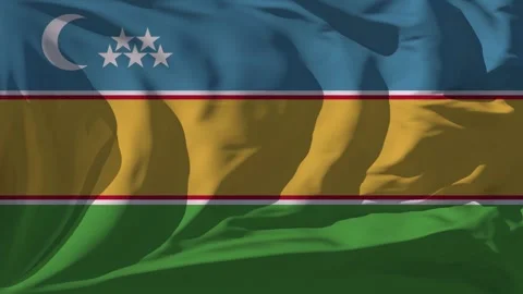 Karakalpakstan Flag Loop Stock Footage 295748522