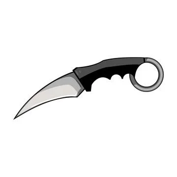 Karambit knife drawing representing sharp defense item Illustration