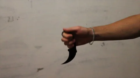 KARAMBIT knife in hand Stock Footage 68614521