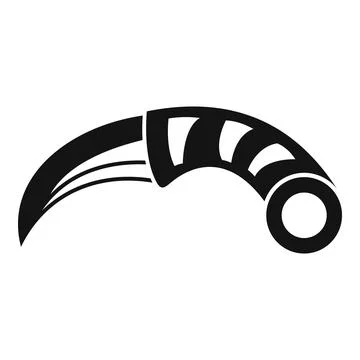 Karambit knife icon representing edged weapon silhouette Stock Illustration