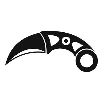 Karambit knife icon representing self defense and tactical weapon Stock Illustration