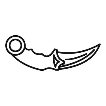 Karambit knife tactical weapon self defense concept Stock Illustration
