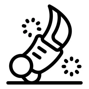 Karambit knife throwing with sparks effect, tactical combat weapon Stock Illustration