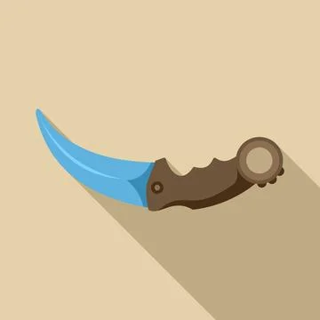 Karambit knife weapon blade game gaming symbol Stock Illustration
