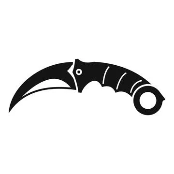 Karambit knife weapon blade icon silhouette design Stock Illustration