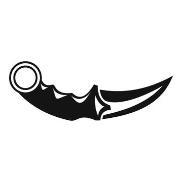 Karambit knife weapon blade tactical icon silhouette Stock Illustration