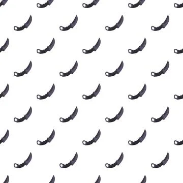 Karambit knife weapon pattern repeating background Stock Illustration