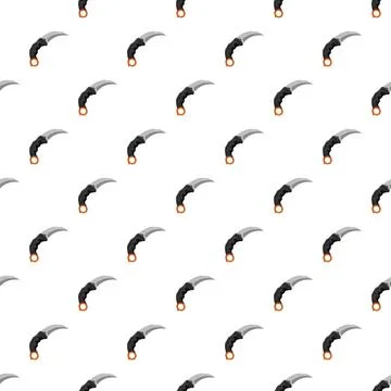 Karambit knife weapon seamless repeating pattern Stock Illustration