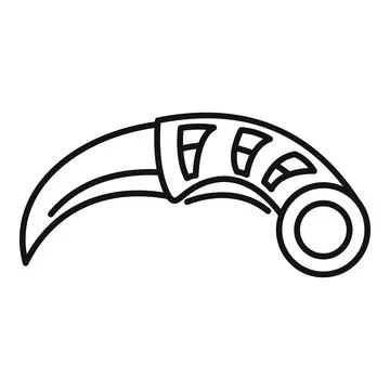 Karambit knife weapon sharp curved blade icon Stock Illustration