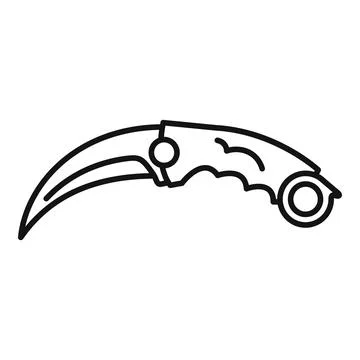 Karambit knife weapon tactical combat self defense icon Stock Illustration