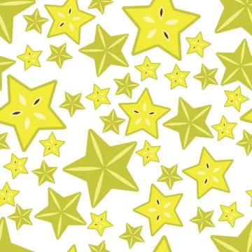Karambola seamless pattern Stock Illustration