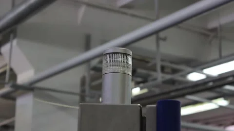 Karamel 030A green warning light flashes on the automatic line. Stock Footage 130395114