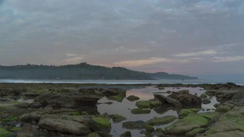 Karang Taraje Beach at sunset timelapse 4K, Indonesia Stock Footage 280407050