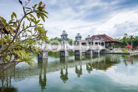 Karangasem water temple palace in Bali Stock Photos