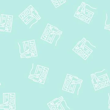 Karaoke leisure line seamless pattern Stock Illustration