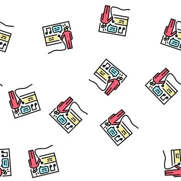 Karaoke leisure vector seamless pattern 스톡 일러스트