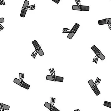 Karaoke mic microphone vector seamless pattern Illustrazione stock