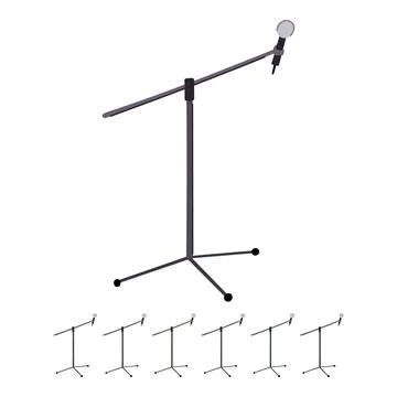 Karaoke microphone stand vector cartoon graphic Stock Illustration