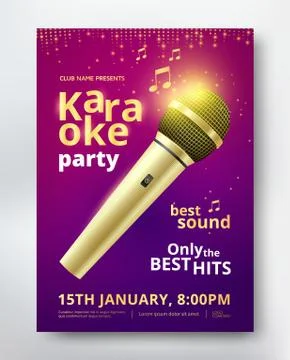 Karaoke party poster Stock Illustration