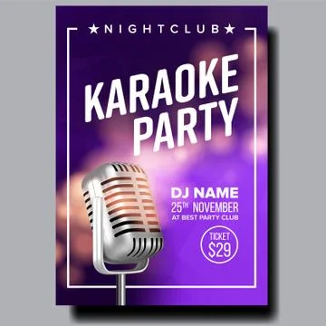 Karaoke Poster Vector. Dance Karaoke Music Event. Technology Symbol. Festival Stock Illustration