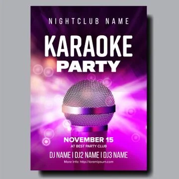Karaoke Poster Vector. Dance Karaoke Music Event. Technology Symbol. Festival Stock Illustration