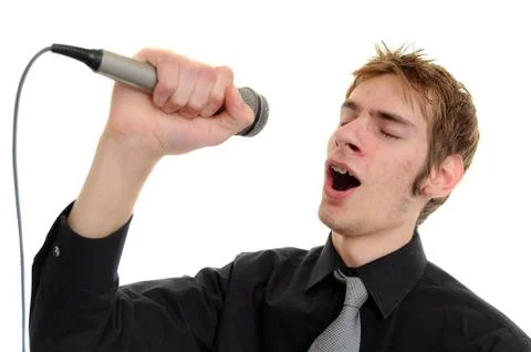Karaoke singer Stock Photos