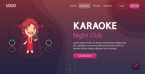 Karaoke Website Template Stock Illustration