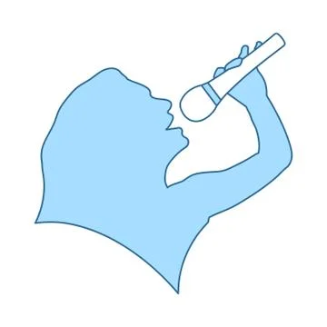 Karaoke Womans Silhouette Icon Stock Illustration