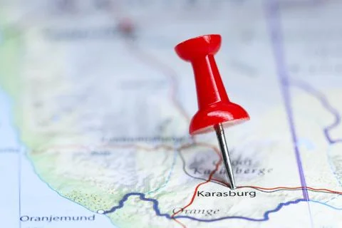 Karasburg, Namibia pin on map Foto stock