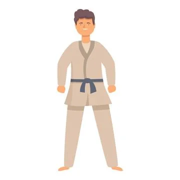 Karate boy icon cartoon vector. School trainer gym Stock Illustration