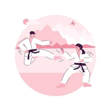 Karate camp abstract concept vector illustration. Stock Illustration