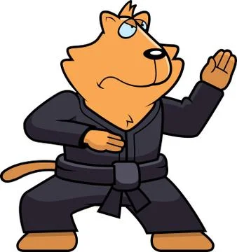 Karate Cat Stock Illustration