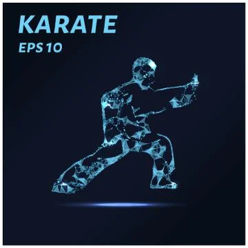 Karate consists of points, lines and triangles. The polygon shape in the fo.. Stock Illustration
