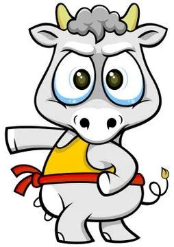 Karate cow Stock Illustration