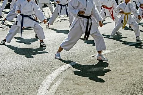 Karate demonstration Stock Photos