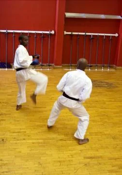 Karate fight Stock Photos