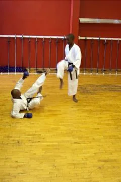 Karate fight Stock Photos