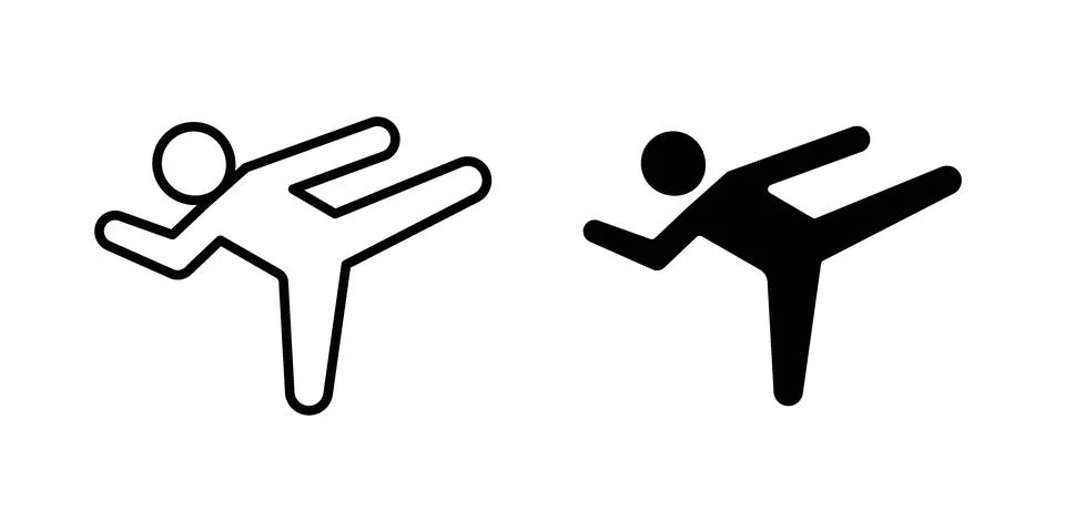 Karate fighter icon design. Simple Vector illustrations.. Stock Illustration